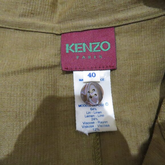 VINTAGE KENZO Linen Blend Lightweight Point Hem Blazer Academia Avant Garde - Picture 12 of 12